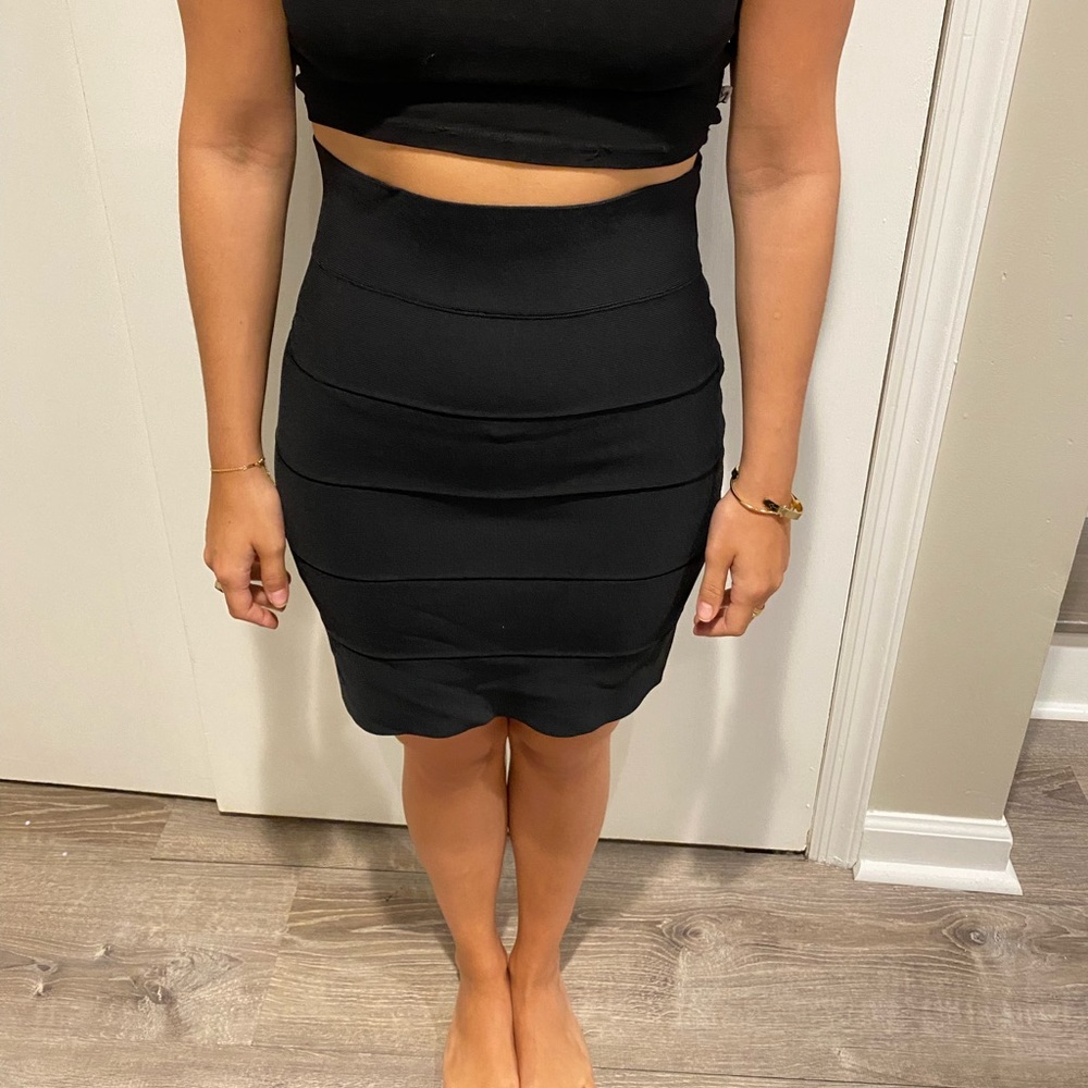 BCBG black mini skirt